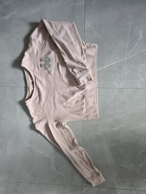 Kappa Light Pink Cropped Sweatshirt with Gray Logo